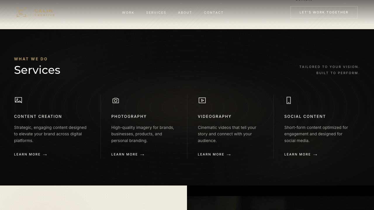Calin Creative portfolio sequence