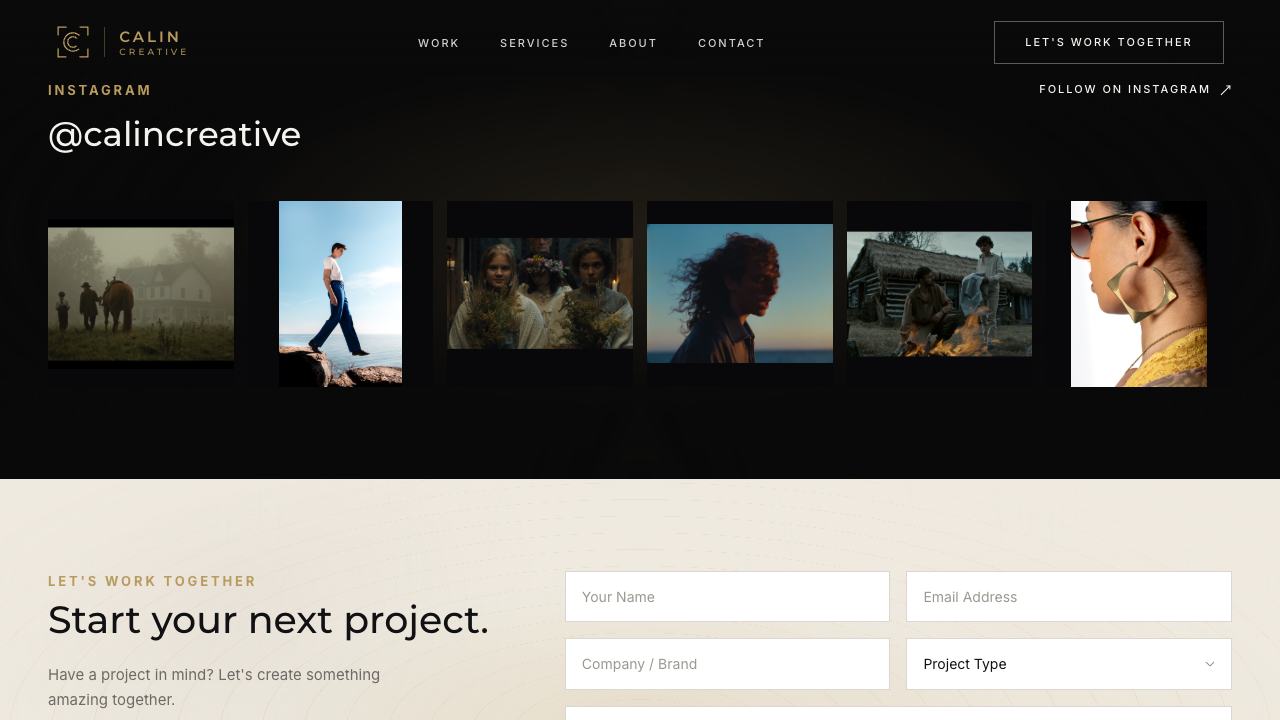 Calin Creative service and contact sequence
