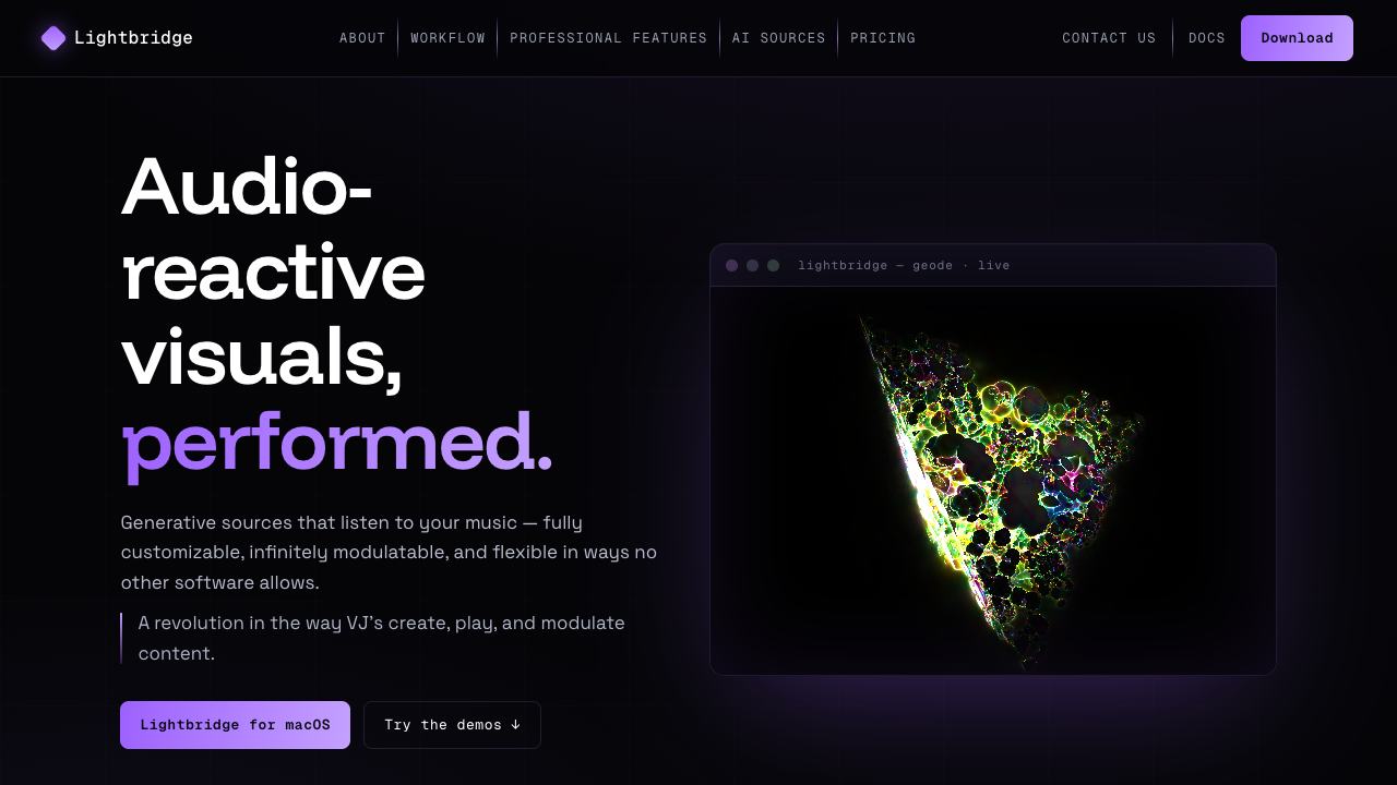 Lightbridge live visual instrument introduction