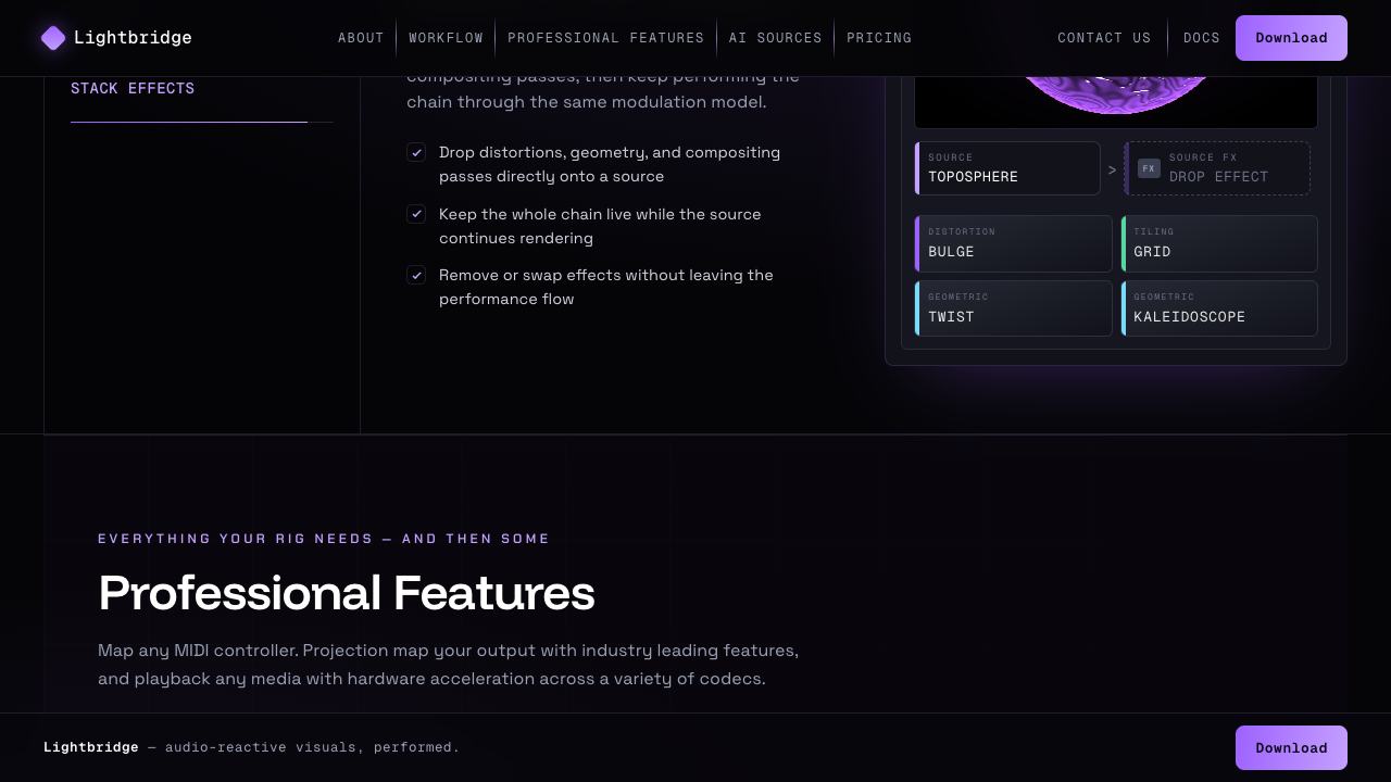 Lightbridge professional workflow features